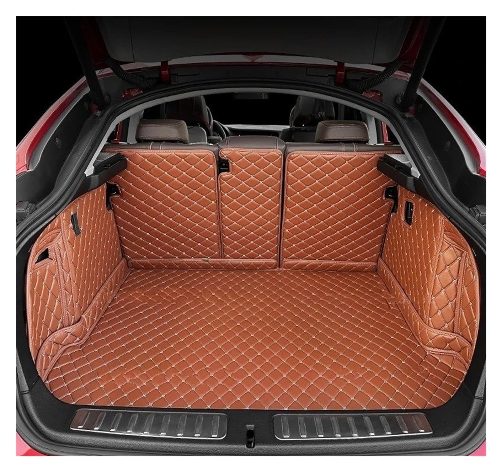 Kofferraumwanne Für Q5 2013 2014 2015 2016 Auto Fußmatten Vollständige Abdeckung Kofferraum Matte Fuß Pads Auto Zubehör Für Cargo-Liner Teppich Auto Kofferraummatte(Brown-Trunk) von MAMEFVBB