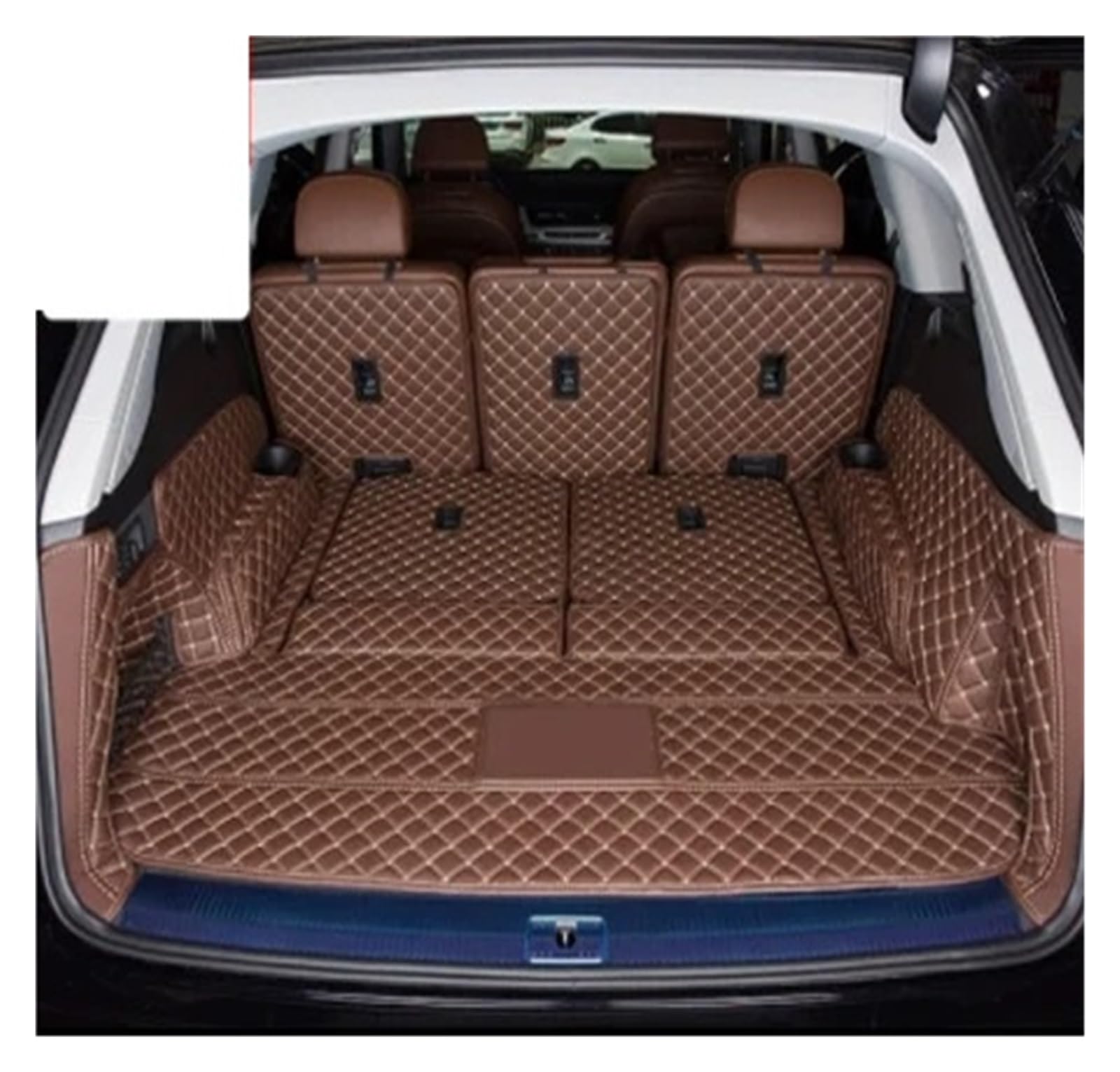 Kofferraumwanne Für Q7 7 Sitzer 2022 Für Cargo-Liner Accesorios para Auto Alfombrillas Coche Tapetes para Carro Leder Kofferraum Matten Auto Kofferraummatte(B Brown) von MAMEFVBB