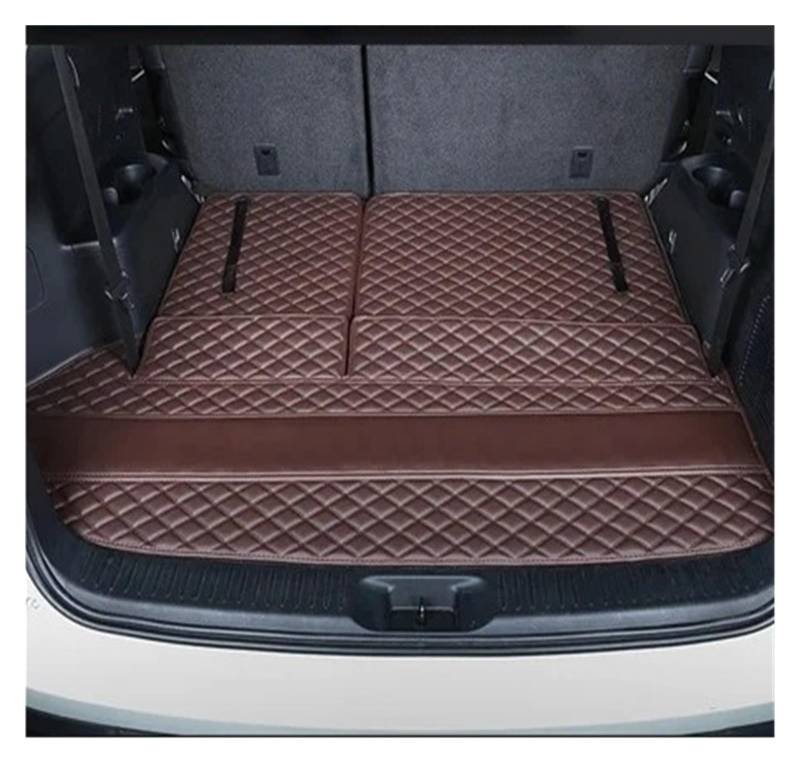 Kofferraumwanne Für Toyota Für Highlander 7 Sitze 2014-2019 Custom Leder Kofferraum Matte Cargo-Liner Wasserdicht Langlebige Boot Teppiche Fracht Auto Kofferraummatte(A Coffee) von MAMEFVBB