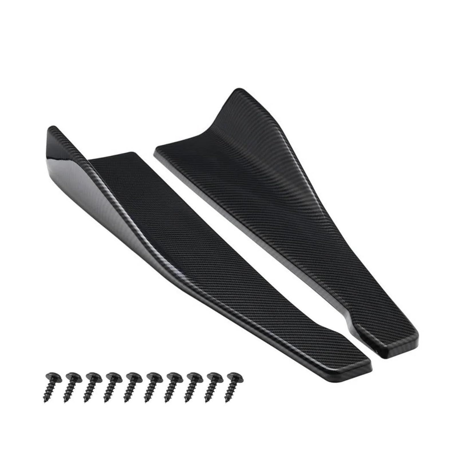 Seitenschürze 35Cm 48Cm Universal-Heckschwelle Für Autospoiler Seitliche Stoßstangenlippe Rocker Wings Schutzleisten Kohlefaser Glänzend Schwarz Splitter(48cm Carbon Fiber) von MAMEFVBB