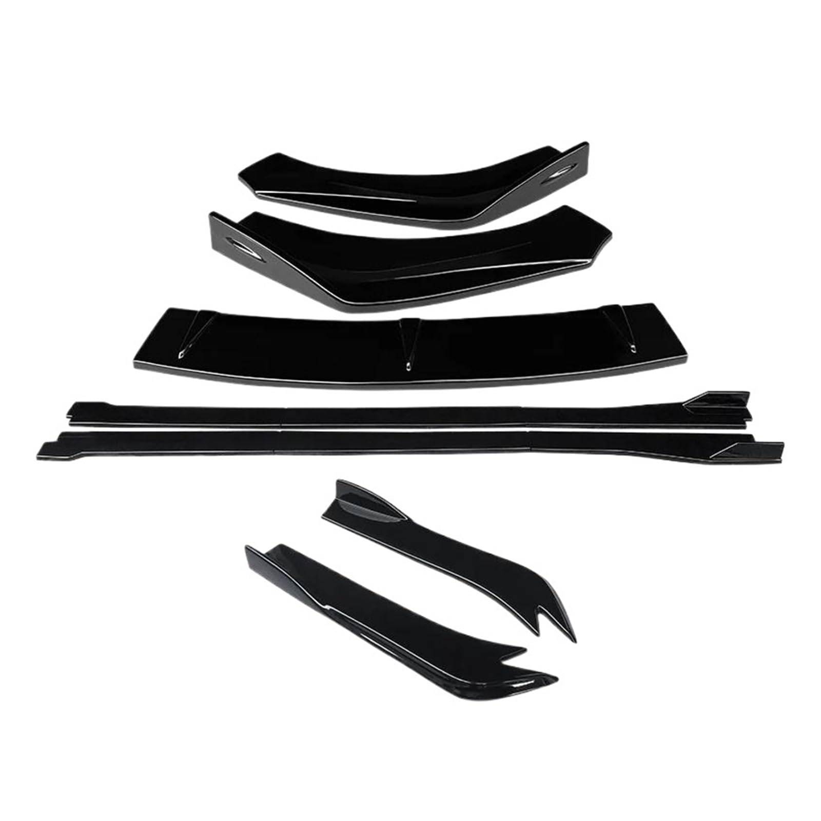 Seitenschürze Auto Front Stoßstange Splitter Lip Body Kit Spoiler Seitenschweller Erweiterungen Heckumschlingungswinkel ABS Für A7 2015 2016 2017 2018 Splitter(Gloss Black) von MAMEFVBB