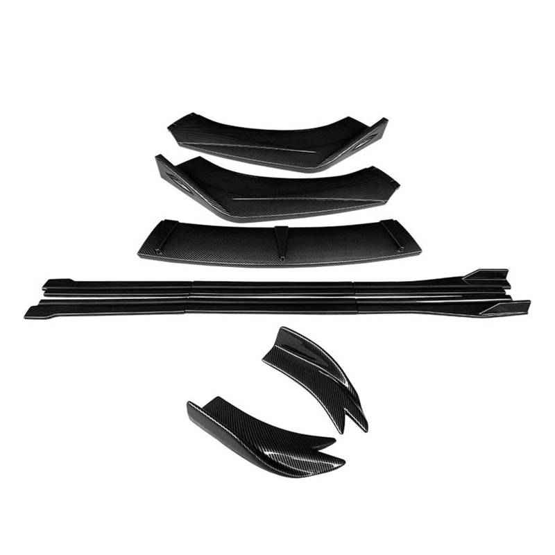 Seitenschürze Auto Frontstoßstange Splitter Lip Body Kit Spoiler Seitenschweller Verlängerungen Heckumschlingungswinkel Haifischflossen ABS Für A1 2011-2019 Splitter(Kohlefaser-Optik) von MAMEFVBB