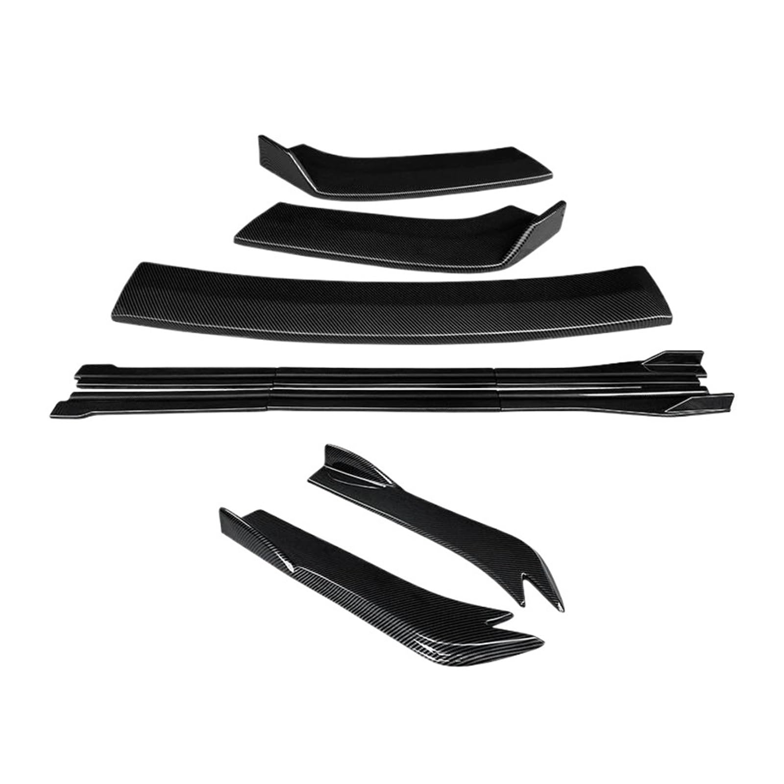 Seitenschürze Auto-Karosserie-Kit Frontstoßstange Splitter Lip Spoiler Seitenschweller Heckumschlingungswinkel ABS Für Benz Für C-Klasse W204 C63 2007-2014 Splitter(Kohlefaser-Optik) von MAMEFVBB