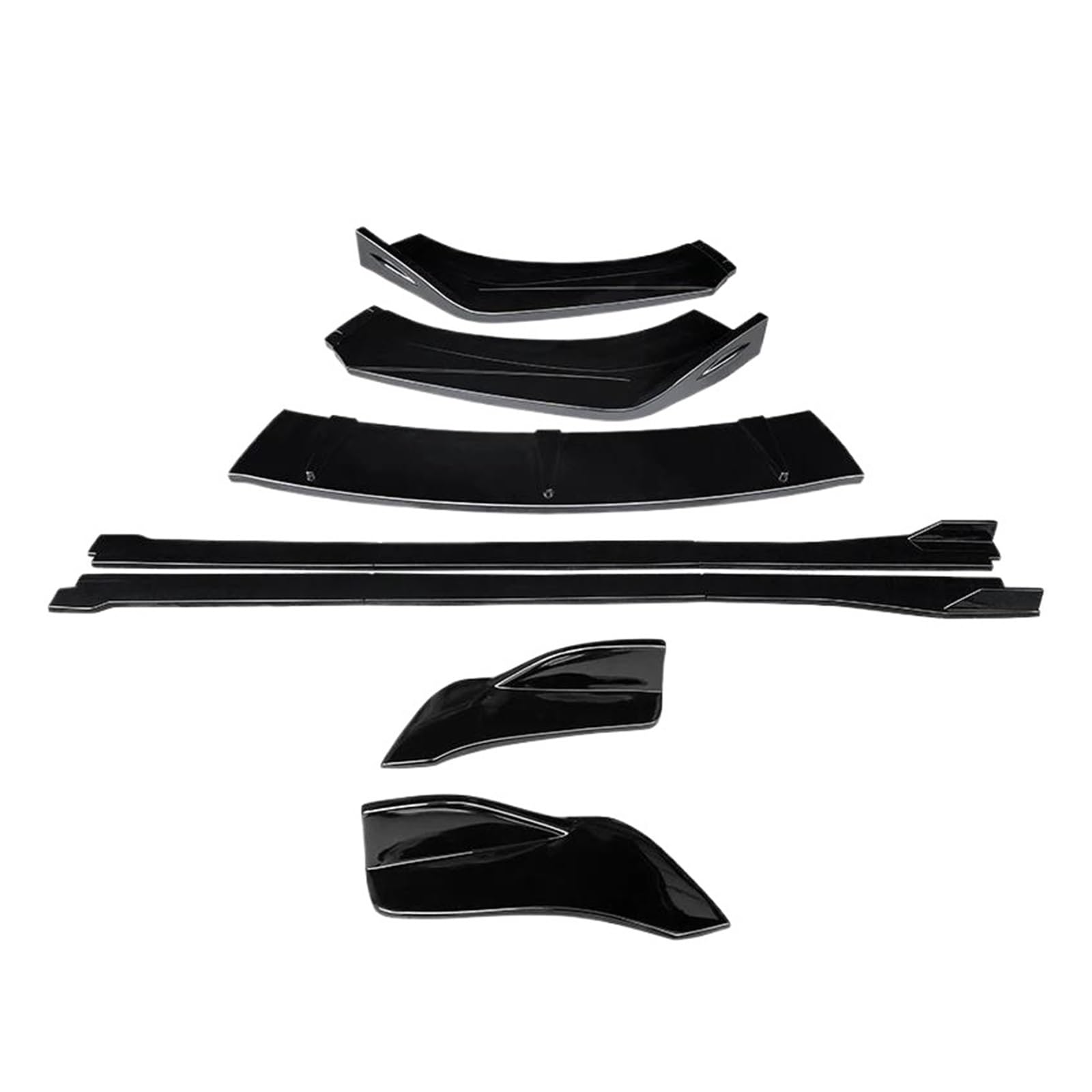 Seitenschürze Für 718 981 2016-2022 Auto Front Stoßstange Splitter Lip Body Kit Spoiler Seite Röcke Extensions Hinten Wrap Winkel Shark Fins Splitter(Gloss Black) von MAMEFVBB