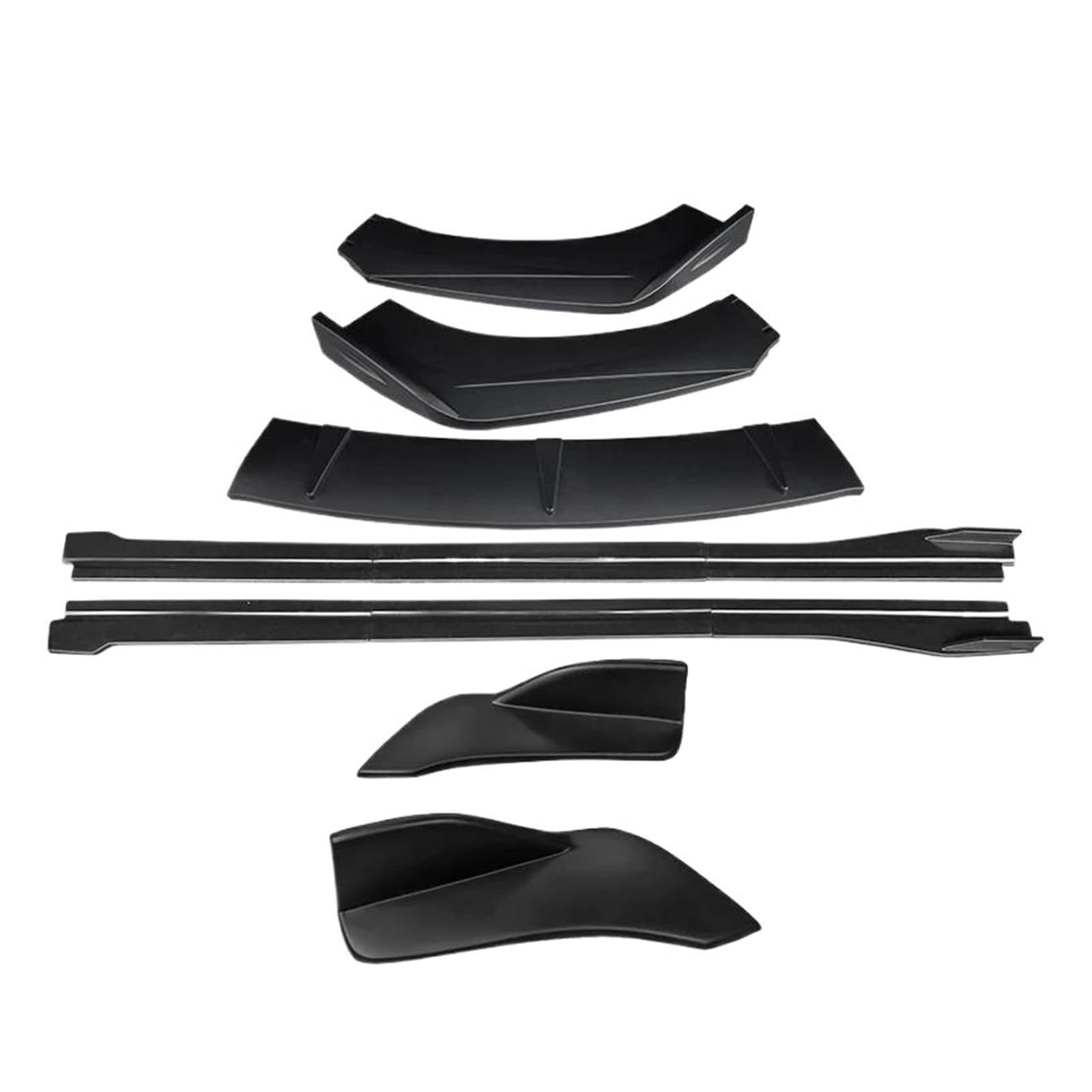 Seitenschürze Für 718 981 2016-2022 Auto Front Stoßstange Splitter Lip Body Kit Spoiler Seite Röcke Extensions Hinten Wrap Winkel Shark Fins Splitter(Matt-schwarz) von MAMEFVBB