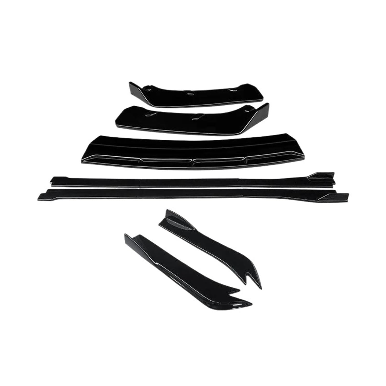 Seitenschürze Für Infiniti G25 G35 G37 Limousine 2007-2013 Auto Front Stoßstange Splitter Diffusor Lip Protector Spoiler Seite Röcke Hinten Wrap Winkel Splitter(A Four Gloss Black) von MAMEFVBB