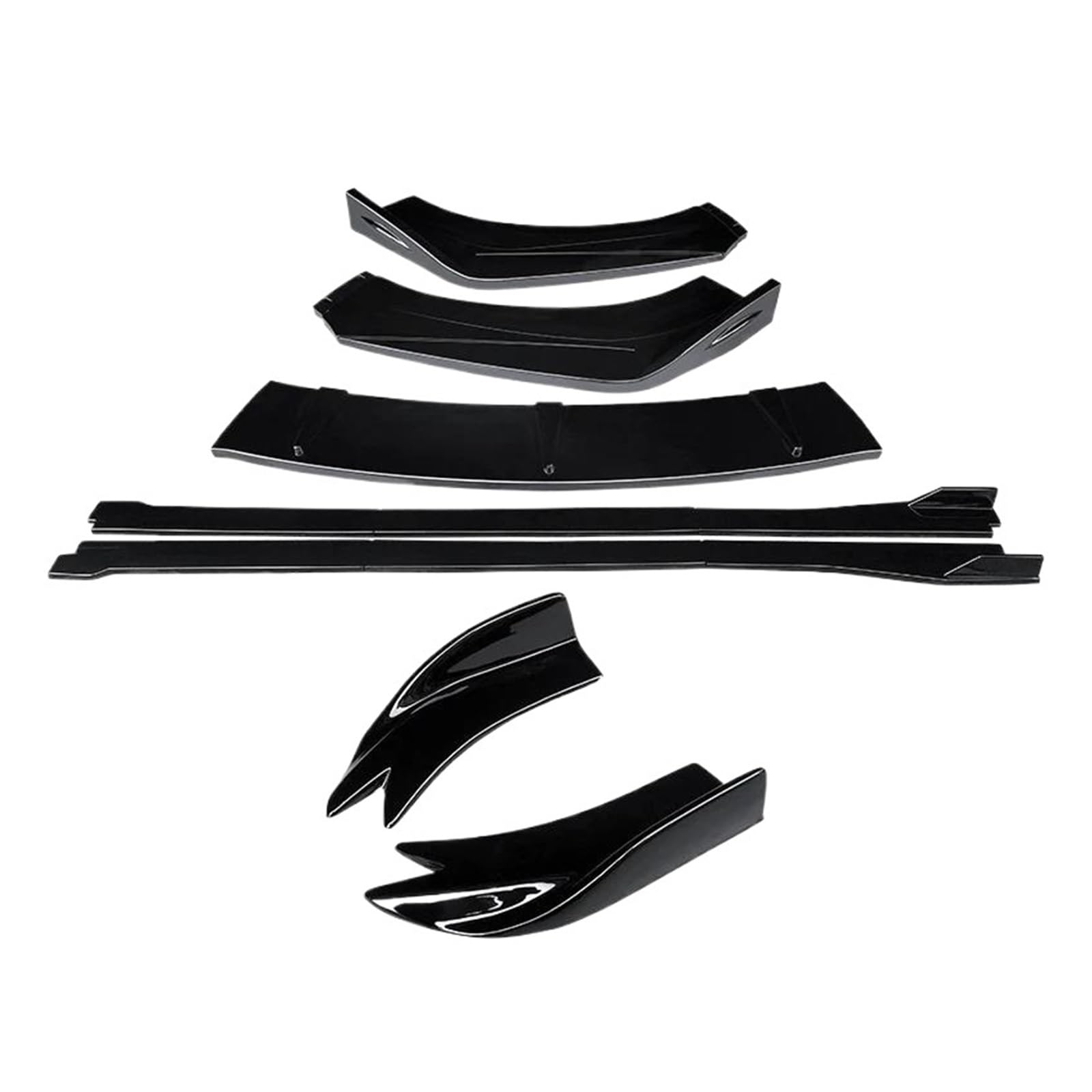 Seitenschürze Für Lexus CT200h 2011-2022 Auto Front Stoßstange Splitter Lip Body Kit Spoiler Seitenschweller Erweiterungen Hinten Wrap Winkel Shark Fins ABS Splitter(Gloss Black) von MAMEFVBB