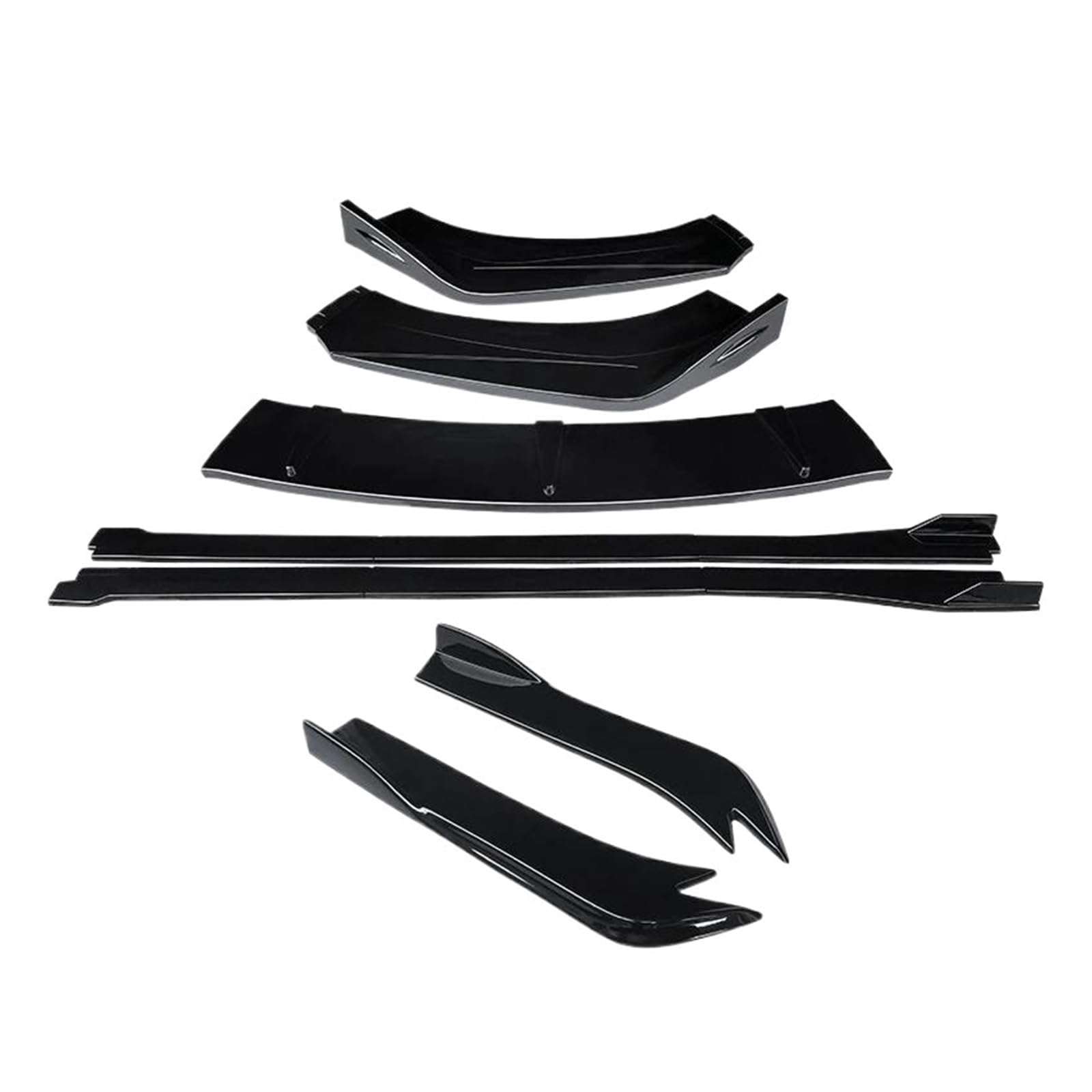 Seitenschürze Für VW Für Passat CC 2009-2012 Auto Front Stoßstange Splitter Lip Body Kit Spoiler Seitenschweller Erweiterungen Hinten Wrap Winkel Zubehör Splitter(Gloss Black) von MAMEFVBB