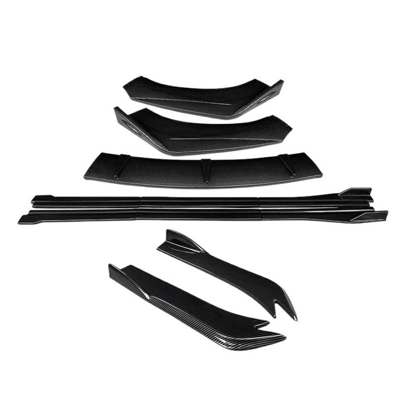 Seitenschürze Für VW Für Passat CC 2009-2012 Auto Front Stoßstange Splitter Lip Body Kit Spoiler Seitenschweller Erweiterungen Hinten Wrap Winkel Zubehör Splitter(Kohlefaser-Optik) von MAMEFVBB