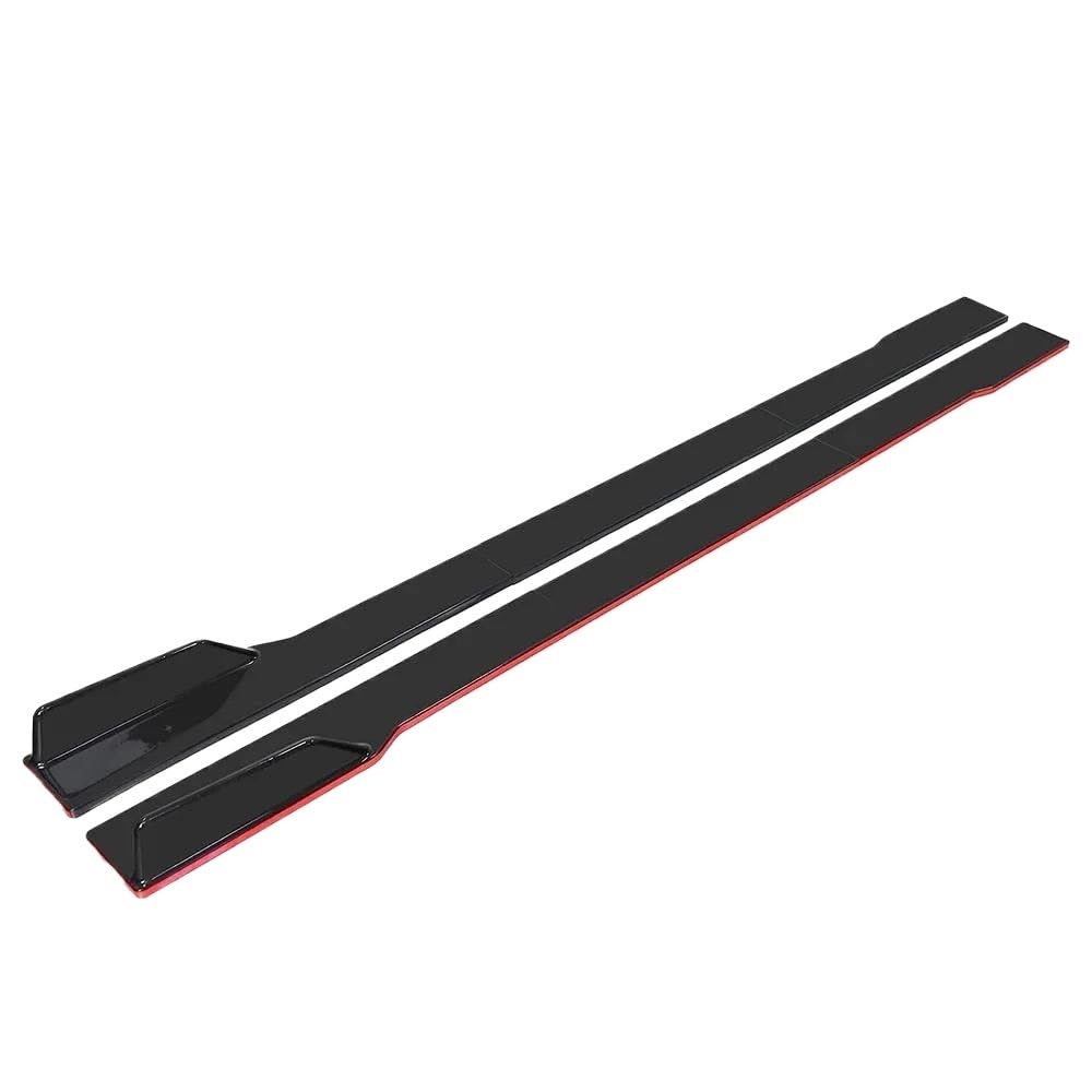 Seitenschürze Universal 2,2M/2m ABS Seite Spoiler Auto Zubehör Auto Seite Röcke Erweiterung Spoiler Rocker Panels Lip Splitter Für Splitter(B Black red 2.2m) von MAMEFVBB