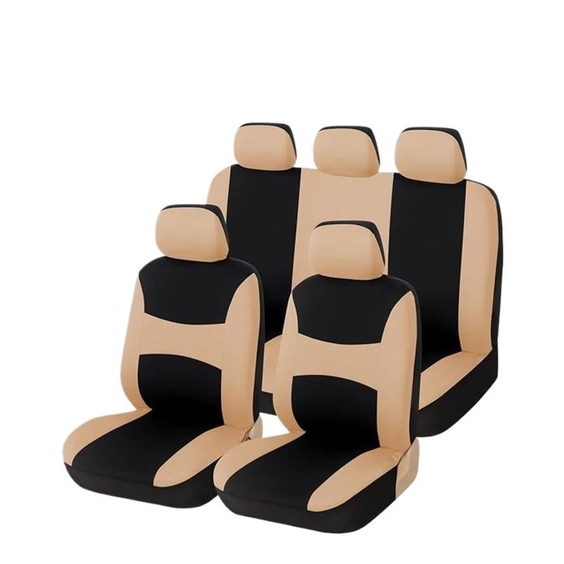 MAMXVKVZEU Autositzbezüge Autokissen Schutzset Für FIAT Für Stilo Autositzbezug(BEIGE) von MAMXVKVZEU