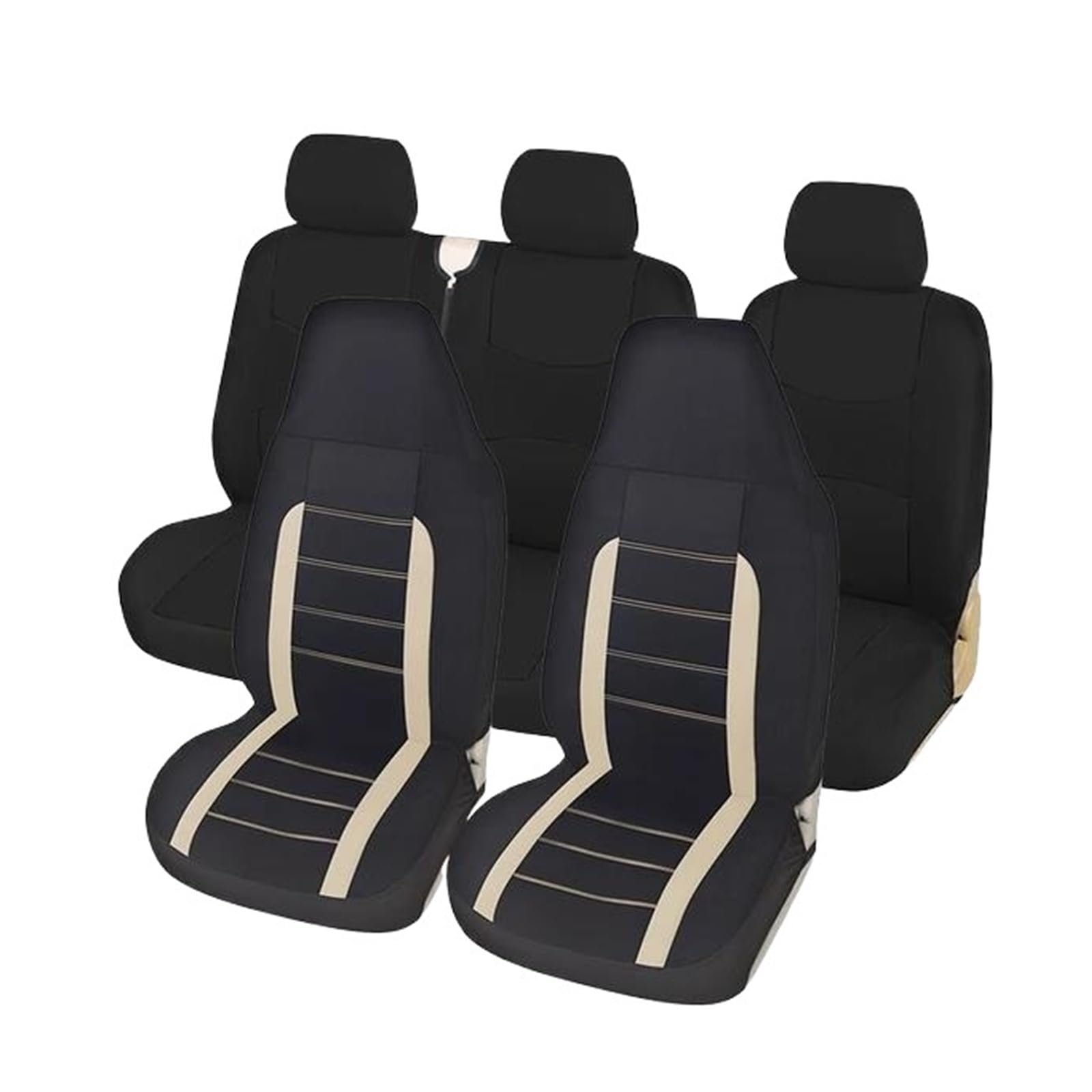 MAMXVKVZEU Für VW Für Transporter T5 Autositzbezüge Sitzbezugkissen Autositzbezug(BEIGE,KOMPLETTES Set) von MAMXVKVZEU