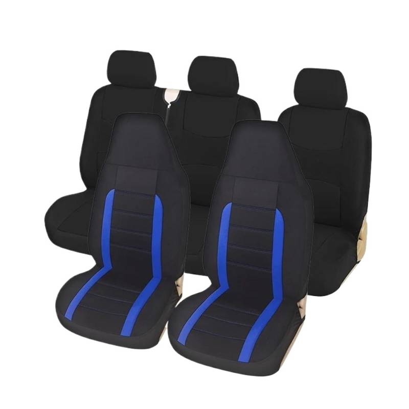 MAMXVKVZEU Für VW Für Transporter T5 Autositzbezüge Sitzbezugkissen Autositzbezug(Blau,KOMPLETTES Set) von MAMXVKVZEU