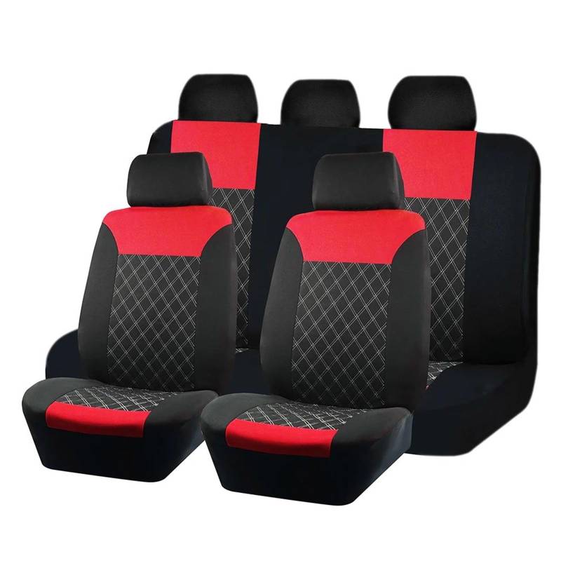 MAMXVKVZEU Universelle Autositzbezüge Autokissen Schutzset Autositzbezug(Rot,KOMPLETTES Set) von MAMXVKVZEU