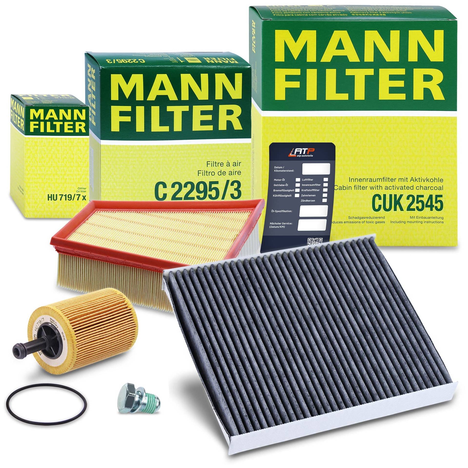 MANN-FILTER Inspektionspaket Filterset 1x Ölfilter, 1x Luftfilter, 1x Innenraumfilter (Aktivkohlefilter), Kompatibel mit SEAT CORDOBA, IBIZA, SKODA FABIA 1, FABIA 2 ROOMSTER, VW FOX POLO von MANN-FILTER