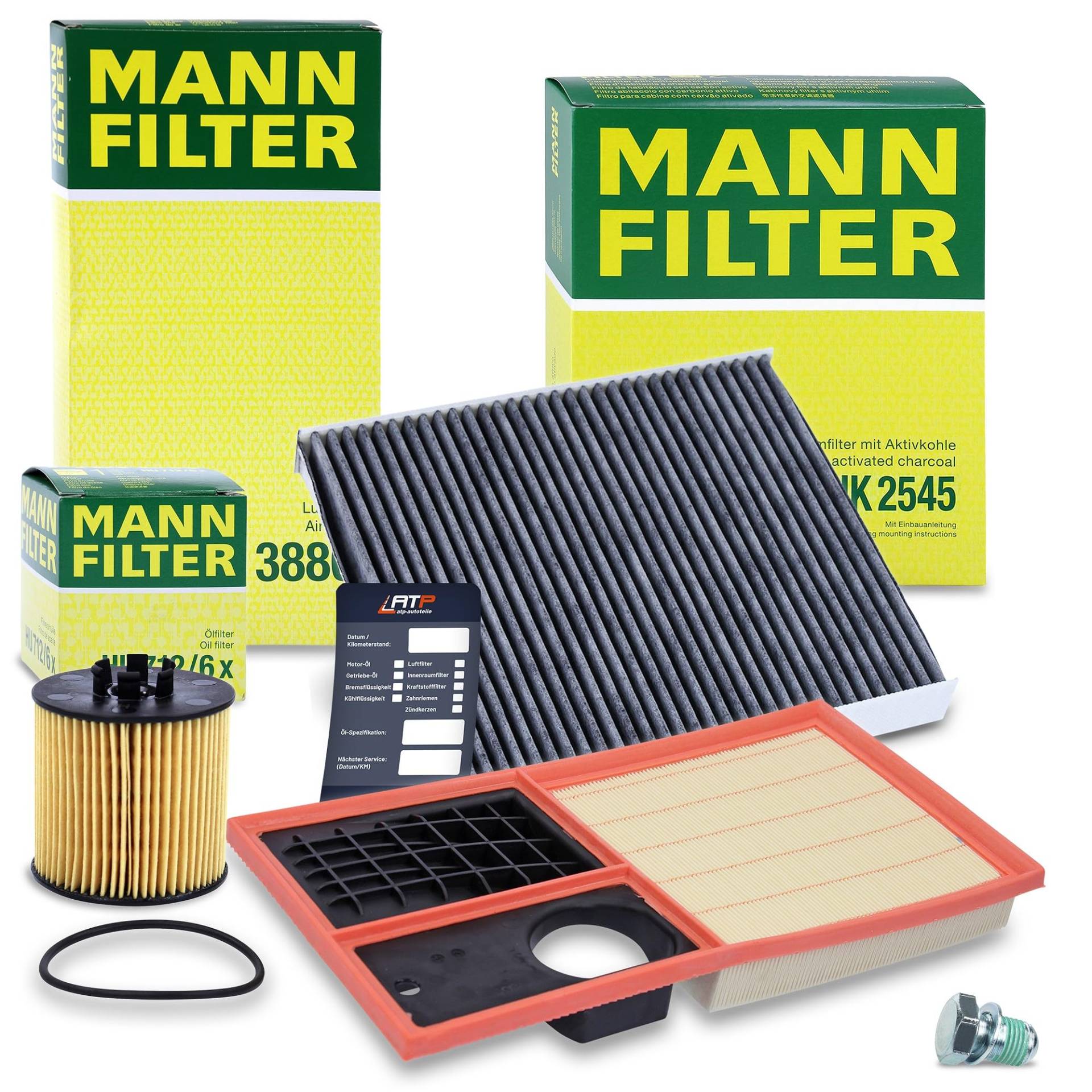 MANN-FILTER Inspektionspaket Filterset 1x Ölfilter, 1x Luftfilter, 1x Innenraumfilter (Aktivkohlefilter), Kompatibel mit SEAT CORDOBA, IBIZA, SKODA FABIA 2, ROOMSTER, VW POLO, von MANN-FILTER