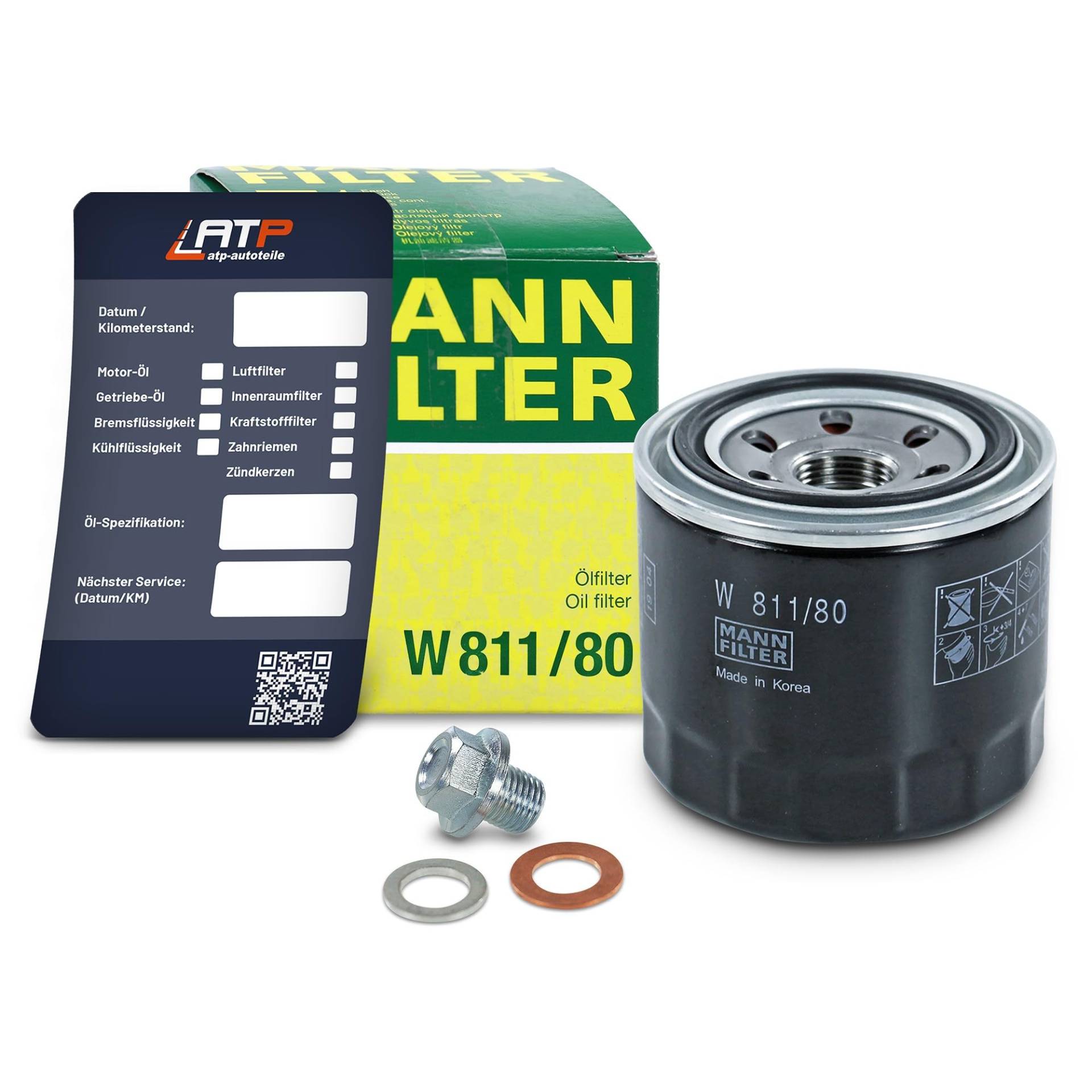 1x Ölwechsel Set - MANN ÖLFILTER + Ölablass-Schraube + LIQUI MOLY Ölwechsel-Anhänger von MANN-FILTER