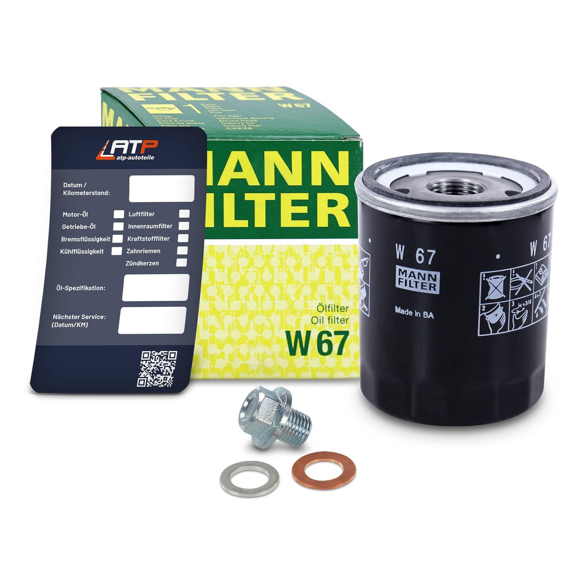 1x Ölwechsel Set - MANN ÖLFILTER + Ölablass-Schraube + LIQUI MOLY Ölwechsel-Anhänger von MANN-FILTER