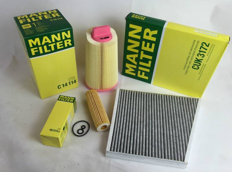 FILTER SET MANN-FILTER ÖLFILTER LUFTFILTER AKTIVKOHLEFILTER W211 E200 KOMPRESSOR von MANN-FILTER