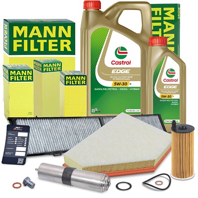 Mann-filter Inspektionspaket Filtersatz SET B + 6l 5W-30 Motoröl für Alpina, BMW von MANN-FILTER