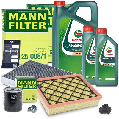 Mann-filter Inspektionspaket Set A + 7l 0W-30 D CASTROL MAGNMotoröl für Ford, Ford Usa von MANN-FILTER