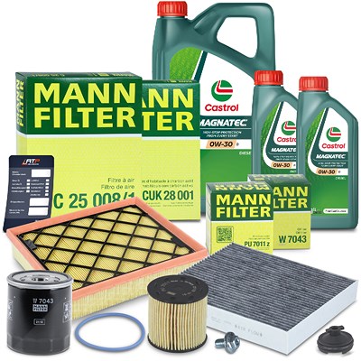 Mann-filter Inspektionspaket Set B + 7l 0W-30 D Motoröl für Ford, Ford Usa von MANN-FILTER