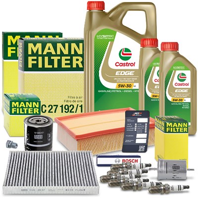 Mann-filter Inspektionspaket Set C + 7l 5W-30 Motoröl für Audi von MANN-FILTER