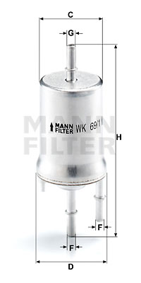 Kraftstofffilter MANN-FILTER WK 69/1 von MANN-FILTER