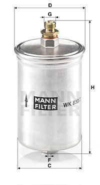 Kraftstofffilter MANN-FILTER WK 830/3 von MANN-FILTER