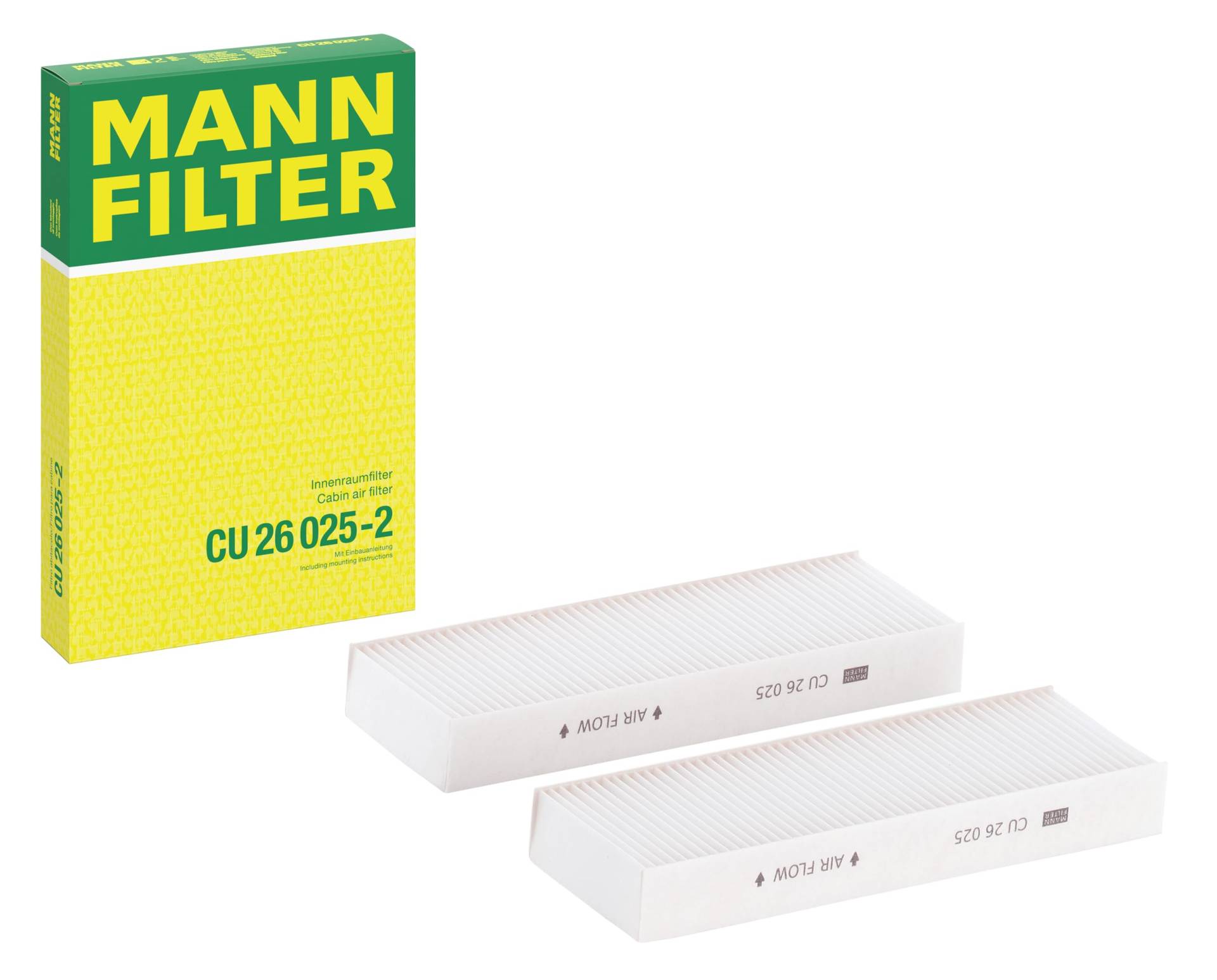 MANN-FILTER CU 26 025-2 Innenraumfilter / Kabinenluftfilter - PKW + TRANSPORTER von MANN-FILTER