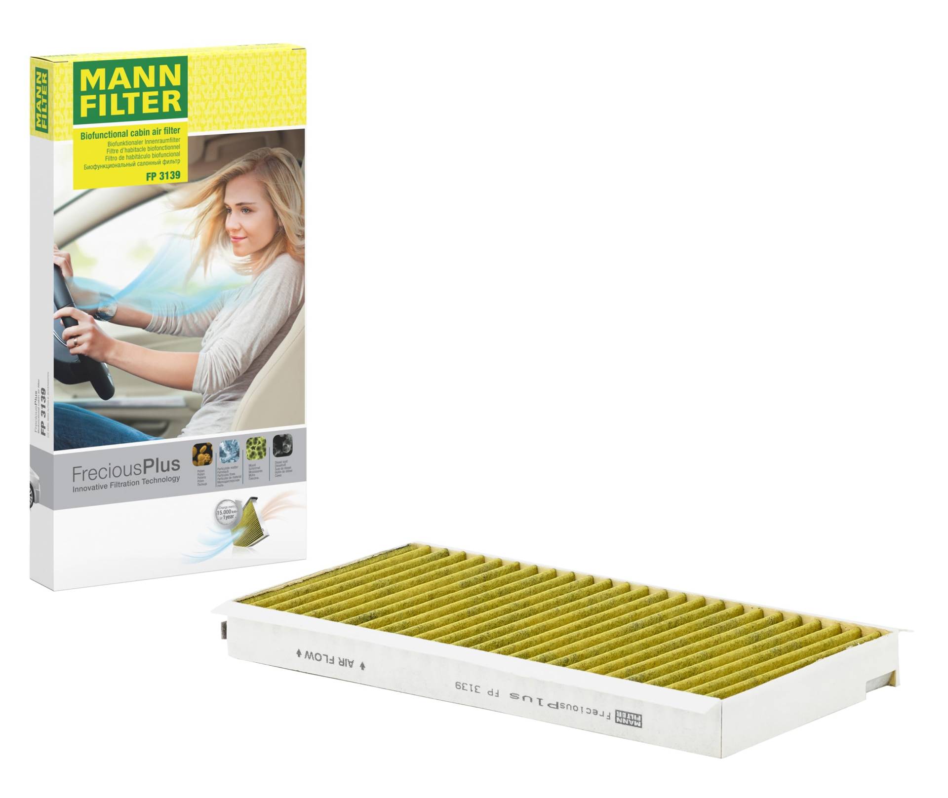 MANN-FILTER FP 3139 Filtro de habitáculo – biofuncional FreciousPlus – para automóviles – 2 filtros de habitáculo necesarios por recambio von MANN-FILTER