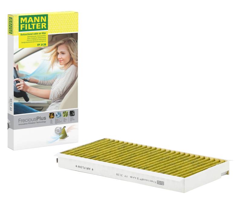 MANN-FILTER FP 3139 Filtro de habitáculo – biofuncional FreciousPlus – para automóviles – 2 filtros de habitáculo necesarios por recambio von MANN-FILTER