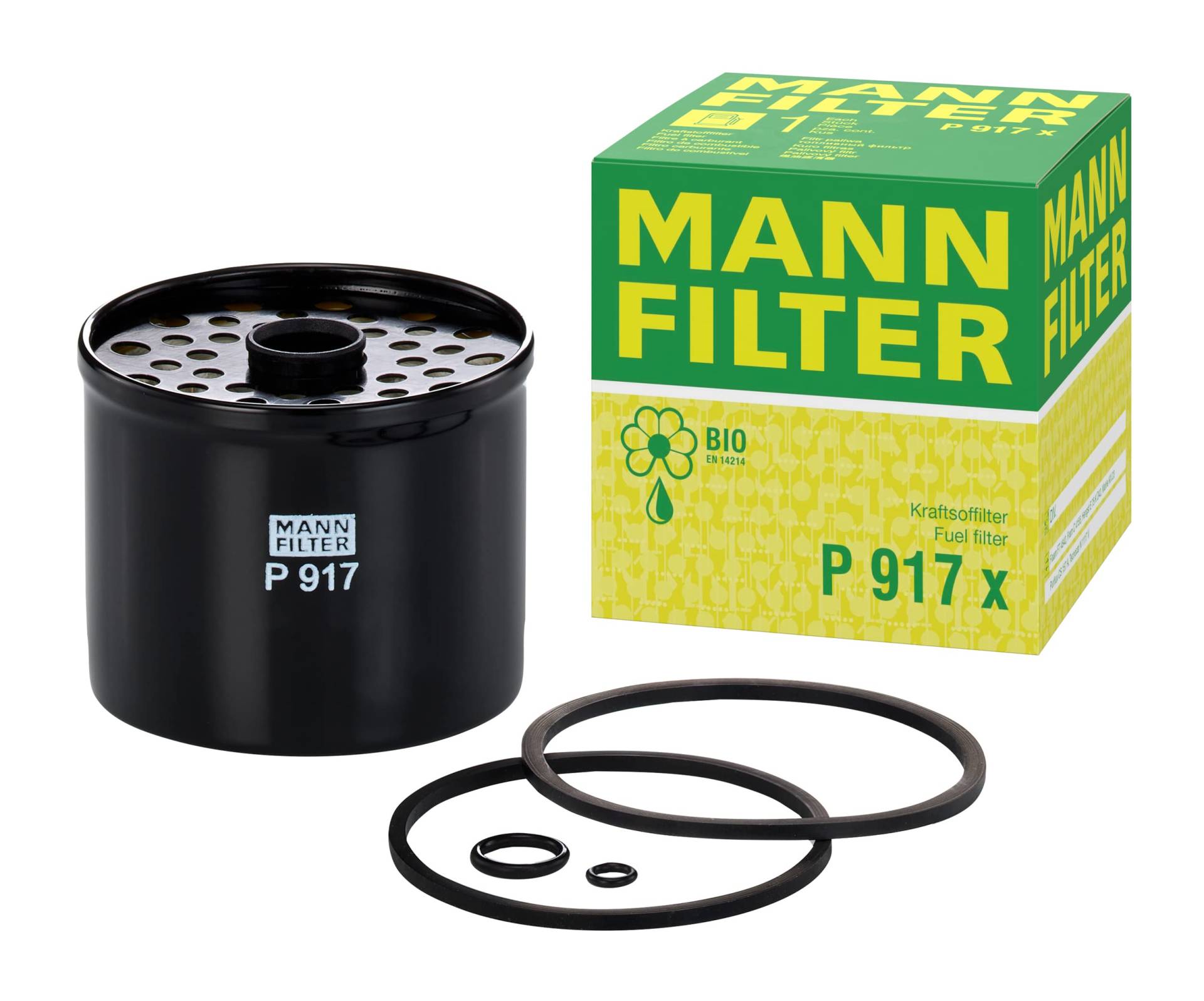 MANN-FILTER P 917/1 x - Kraftstofffilter Satz mit Dichtung/Dichtungssatz Kraftstofffilter – Für LKW, Busse und Nutzfahrzeuge von MANN-FILTER