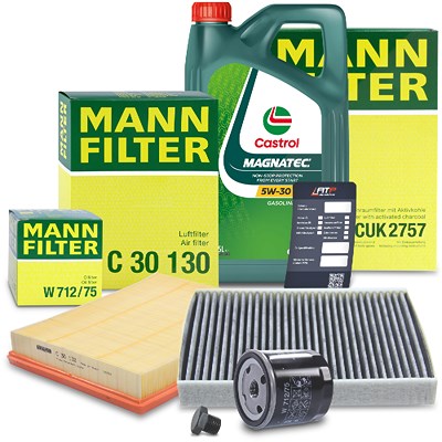 Mann-filter Inspektionspaket A+5L CASTROL MAGNATEC 5W-30 A3/B4 für Opel von MANN-FILTER