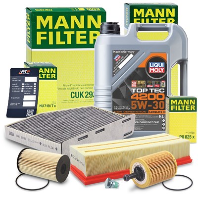 Mann-filter Inspektionspaket B+ 5L LIQUI MOLY TopTec 4200 5W30 für Audi, Skoda, Seat, VW von MANN-FILTER