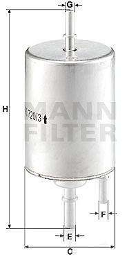 Mann-filter Kraftstofffilter [Hersteller-Nr. WK720/3] für Audi von MANN-FILTER