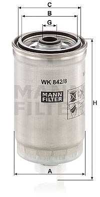 Mann-filter Kraftstofffilter [Hersteller-Nr. WK842/8] für Citroën, Fiat, Lancia, Peugeot von MANN-FILTER