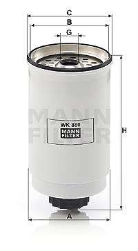 Mann-filter Kraftstofffilter [Hersteller-Nr. WK880] für Ford von MANN-FILTER