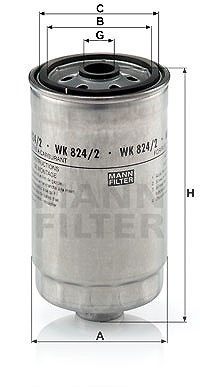 Mann-filter Kraftstofffilter [Hersteller-Nr. WK824/2] für Hyundai, Kia von MANN-FILTER