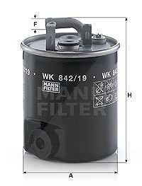 Mann-filter Kraftstofffilter [Hersteller-Nr. WK842/19] für Jeep von MANN-FILTER
