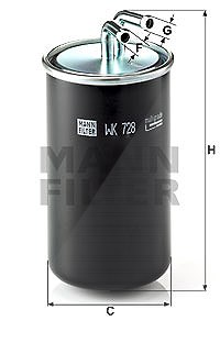 Mann-filter Kraftstofffilter [Hersteller-Nr. WK728] für Mitsubishi von MANN-FILTER