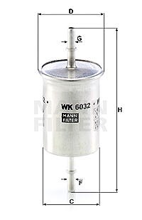 Mann-filter Kraftstofffilter [Hersteller-Nr. WK6032] für Smart von MANN-FILTER