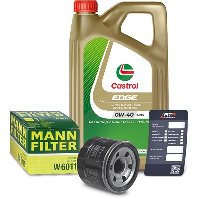 Mann-filter Ölfilter+5 L Castrol 0W-40 A3/B4 für Smart von MANN-FILTER