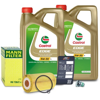 Mann-filter Ölfilter+Schraube+10 L Castrol 5W-30 LL für VW von MANN-FILTER