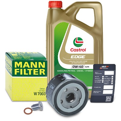Mann-filter Ölfilter+Schraube+5 L Castrol 0W-40 A3/B4 für Lancia, Fiat, Alfa Romeo von MANN-FILTER
