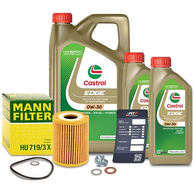 Mann-filter Ölfilter+Schraube+7 L Castrol 0W-30 für Chevrolet, Opel von MANN-FILTER