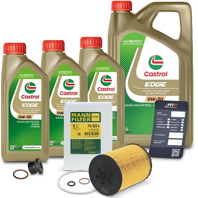 Mann-filter Ölfilter+Schraube+8 L Castrol Edge 0W-30 für BMW von MANN-FILTER