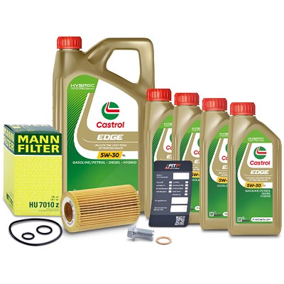 Mann-filter Ölfilter+Schraube+9 L Castrol 5W-30 LL für Mercedes-Benz von MANN-FILTER