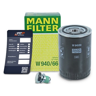 Mann-filter Ölfilter+Schraube+Ölwechselanhänger für Audi, Seat, Skoda, VW von MANN-FILTER