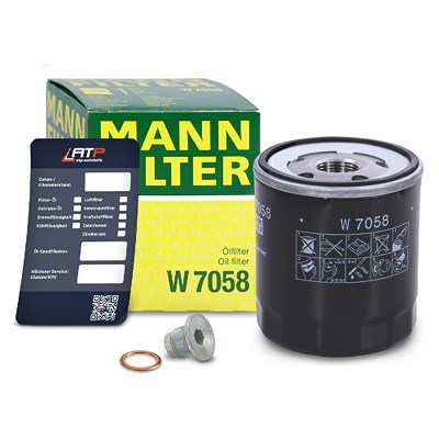 Mann-filter Ölfilter+Schraube+Ölwechselanhänger für Citroën, Peugeot von MANN-FILTER